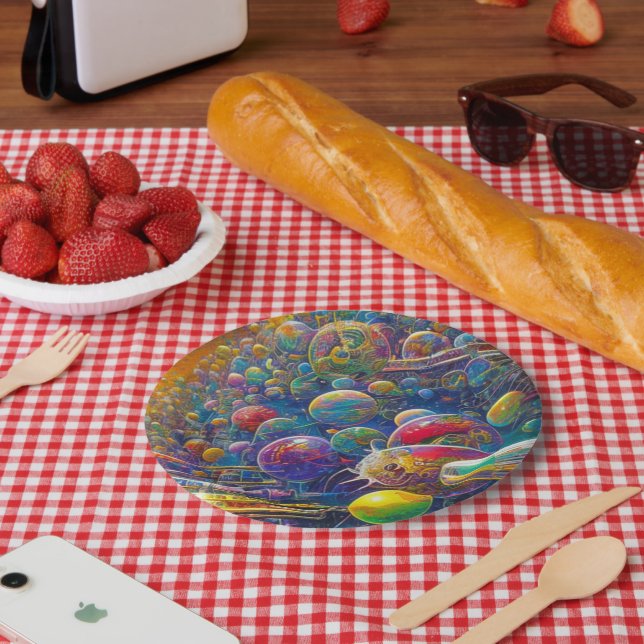 Prato De Papel Chapas de papel Race Espacial (Piquenique)