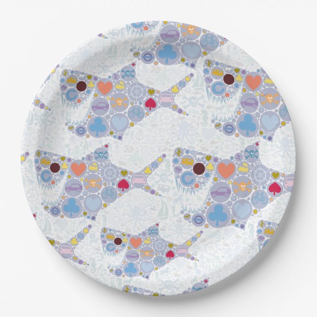 Prato De Papel Chapas de tubarão (Frente)