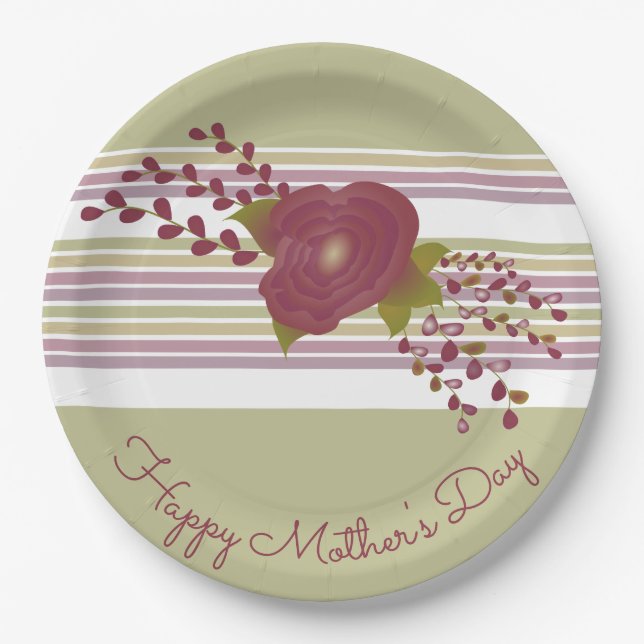 Prato De Papel Chapas decorativas de papel em tiras de Pastel (Frente)