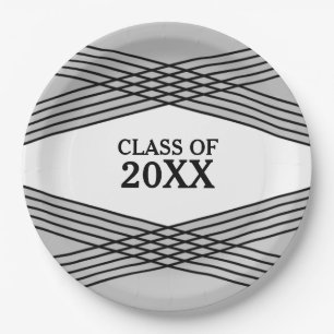 Prato De Papel Chapas Elegantes De Papel Para Graduação De Cinzas