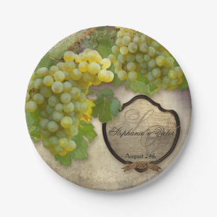 Prato De Papel Chardonnay Graphics Sinal Casamento vintage