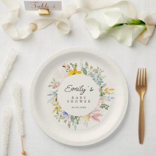 Prato De Papel Charme de Jardim de Flores Selvagens   Chá de fral