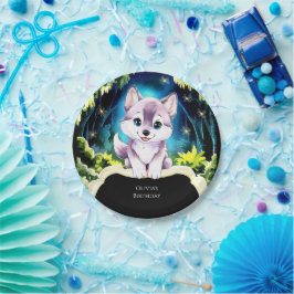 Prato De Papel Charming Boho Woodland Wolf Birthday