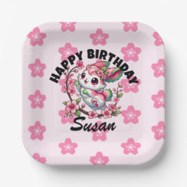 Prato De Papel Charmoso Sakura Bunny Birthday