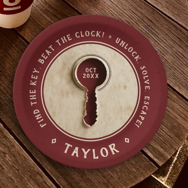 Prato De Papel Chave de Aventura Detetive da Sala de Fuga Retroat (Criador carregado)