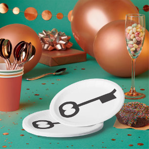 Prato De Papel Chave Preta