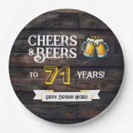 Prato De Papel Cheers and Beers to 71 Years Rustic Birthday
