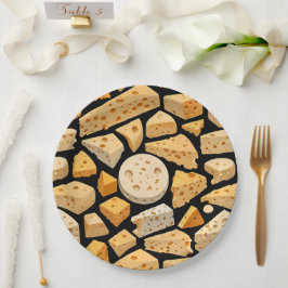 Prato De Papel Cheese Pieces With Natural Holes Cute Pattern 