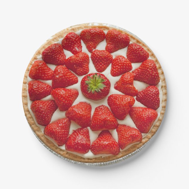 Prato de Papel Cheesecake de Morango (Frente)