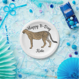 Prato De Papel Cheetah Happy Birthday