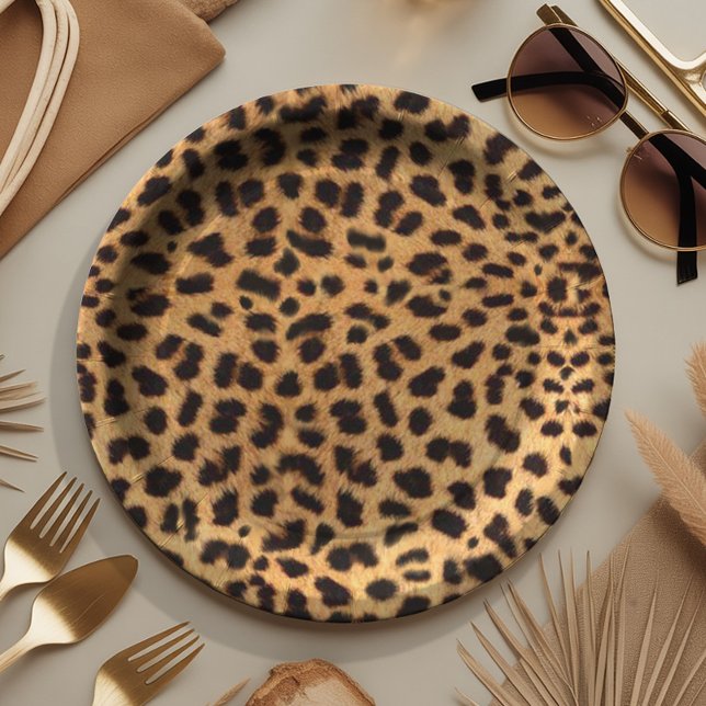 Prato De Papel Cheetah Spots Padrão Dourado ID1155 (Criador carregado)