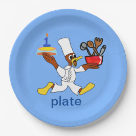 Prato De Papel Chef Azul Fundido Ducky Kazoo Plate