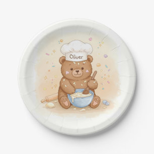 Prato De Papel Chef de Urso Bonito