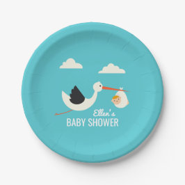 Prato De Papel Chegada da cegonha