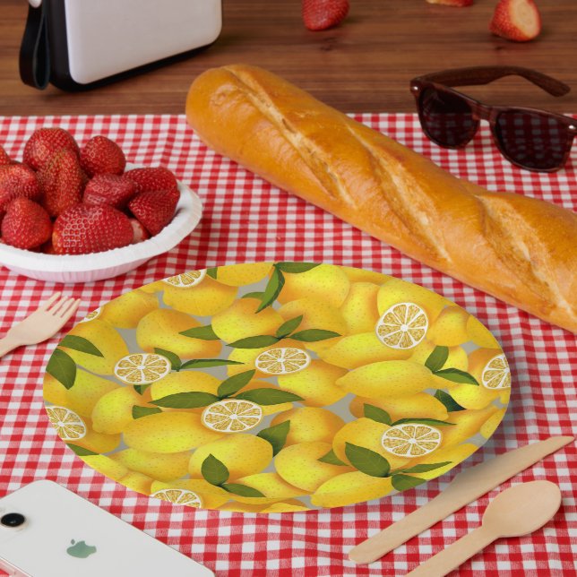 Prato De Papel Cheio de limão (Piquenique)