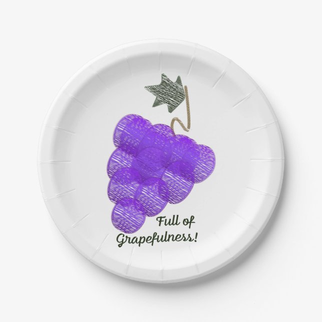 Prato De Papel Cheio de Uvas de Toranja (Frente)