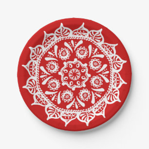 Prato De Papel Cherry Mandala