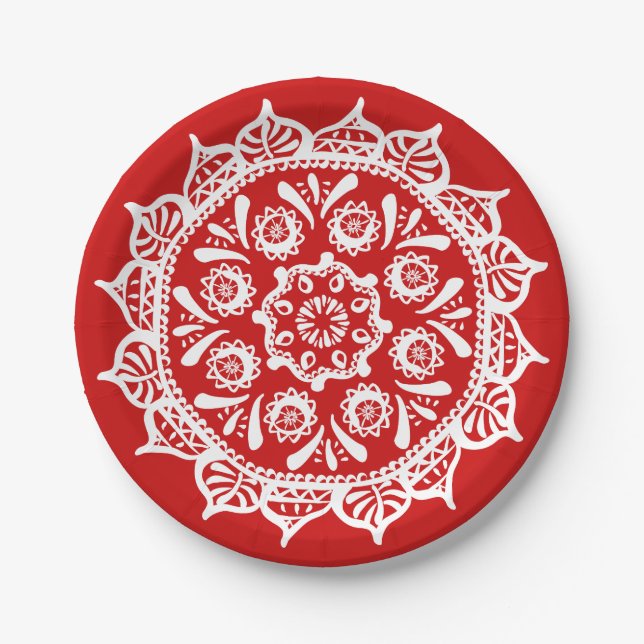 Prato De Papel Cherry Mandala (Frente)