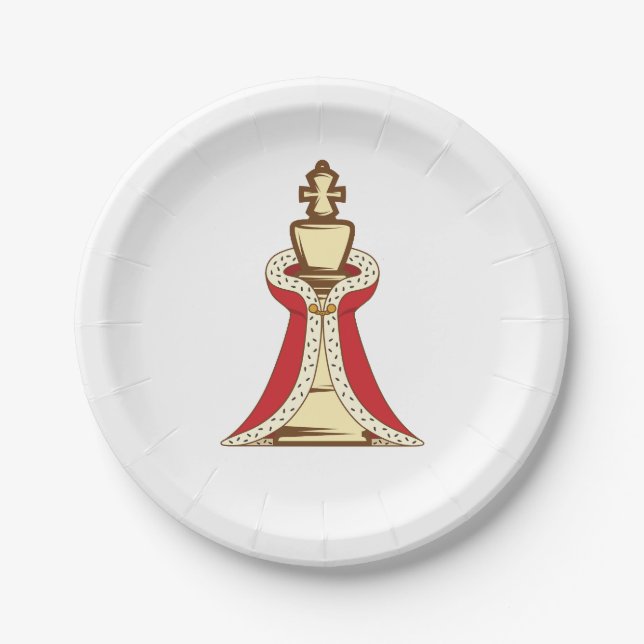 Prato De Papel Chess King Piece (Frente)