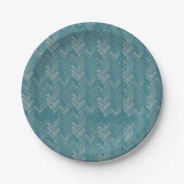 Prato De Papel Chevron, Herringbone Pattere, Turquesa