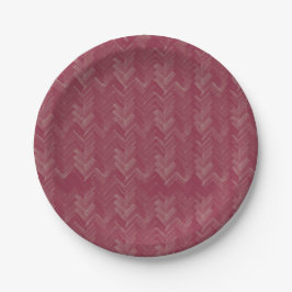 Prato De Papel Chevron, Herringbone Pattern, Vermelho Luxurioso