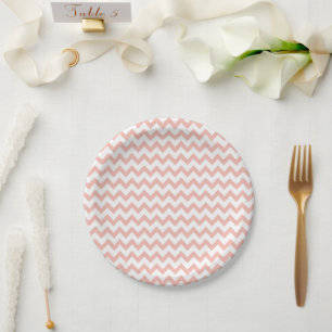 Prato De Papel Chevron Zig Zag Pattere Rosa White Scandi
