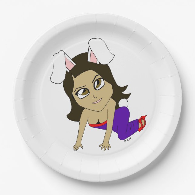 Prato De Papel chibi bunnygirl (Frente)