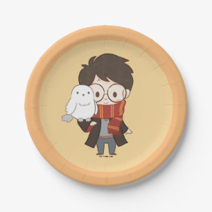 Prato De Papel Chibi HARRY POTTER™ & Hedwig