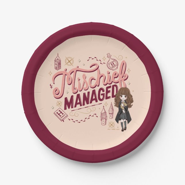 Prato De Papel Chibi Hermione "Mal Gerido" (Frente)