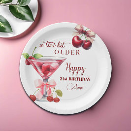 Prato De Papel Chic A Tini Bit Older Cherry Martini 21st Birthday