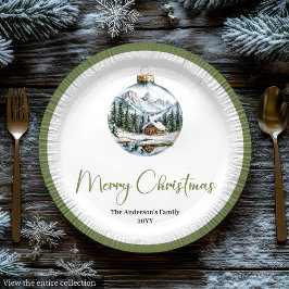 Prato De Papel Chic Bohemian Winter Scene Rustic Christmas Plates