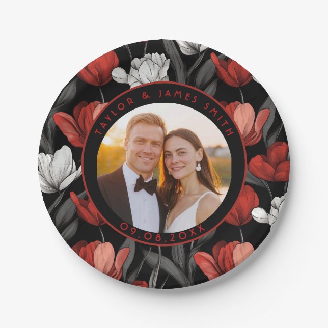 Prato De Papel Chic Boho Wedding Plates Para Chá de panela (Frente)
