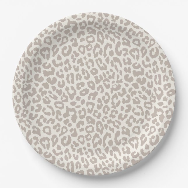 Prato De Papel Chic Cream Taupe Animal Print (Frente)