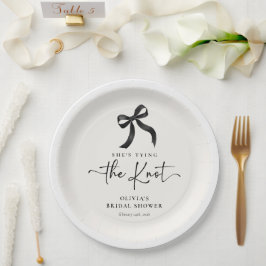 Prato De Papel Chic Ela é Casando Chá de panela Arco Negro