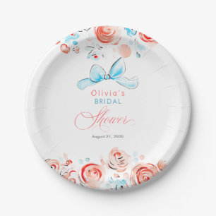 Prato De Papel Chic Elegante Caprichoso Chuveiro de Noiva Desenha