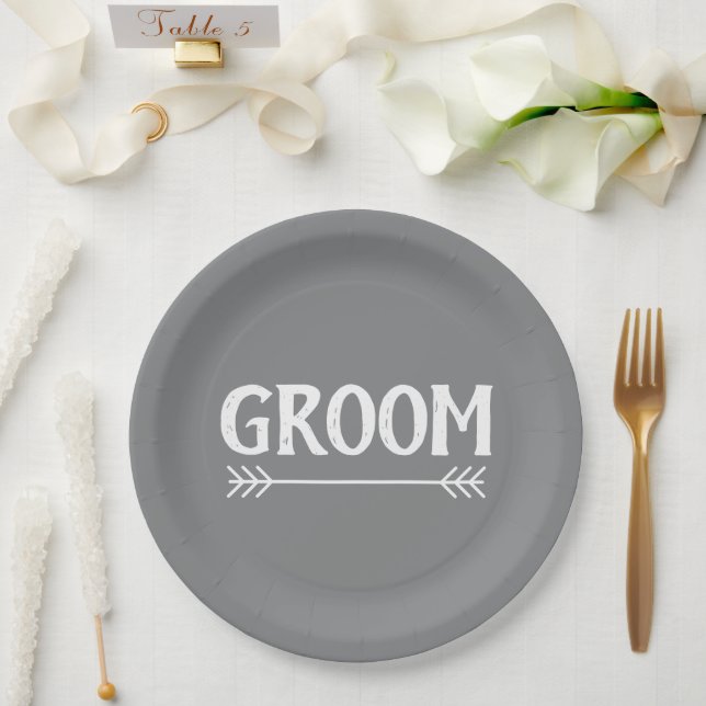 Prato De Papel chic GROOM elegante | (Casamento)