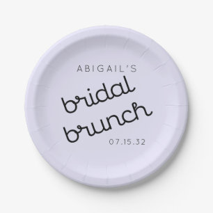 Prato De Papel Chic Minimal Lavender Mod Script Brunch Boas-vinda