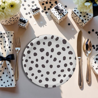 Prato De Papel Chic Minimalista Neutro em Gênero Dalmata