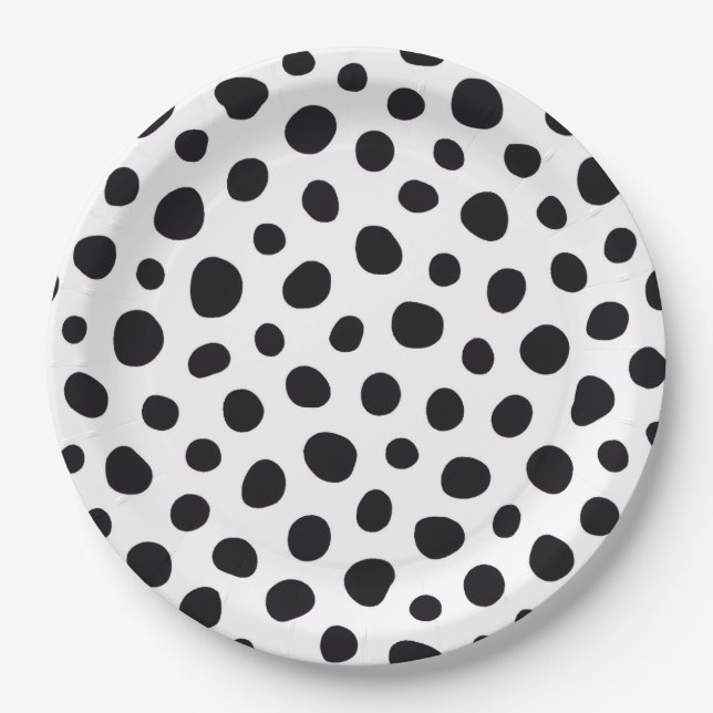 Prato De Papel Chic Playful Energy Dalmatian Spot Pattern (Frente)