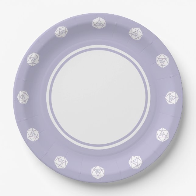 Prato De Papel Chic Tabletop na Placa de Papel de Lavanda (Frente)