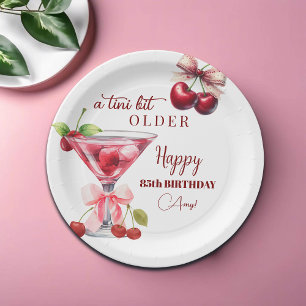Prato De Papel Chic Um Pouquinho Mais Velho Martini de Cereja Ani