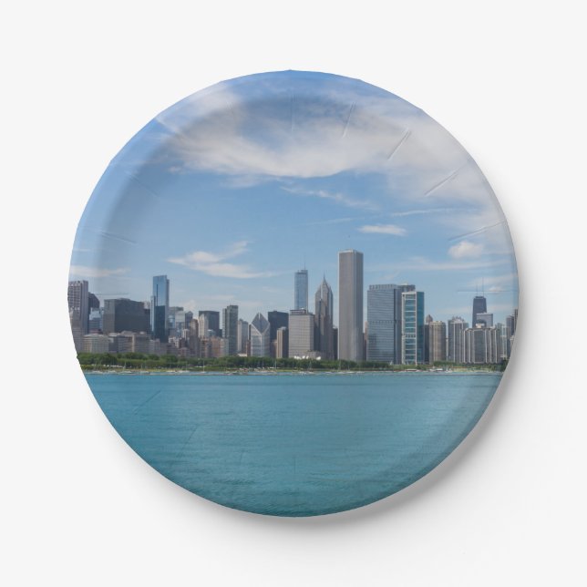 Prato De Papel Chicago Day Cityscape (Frente)