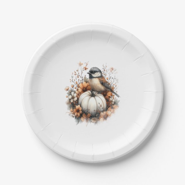 Prato De Papel Chickadee Shirt Country Pumpkin (Frente)