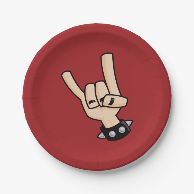 Prato De Papel Chifres do diabo do metal pesado (Frente)