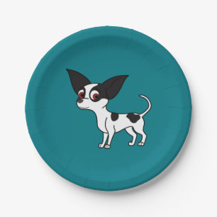 Prato De Papel Chihuahua manchada com cabelo curto