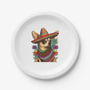 Prato De Papel Chihuahua Mexico Cinco de Mayo Funny Dog