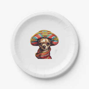 Prato De Papel Chihuahua Mexico Cinco de Mayo Funny Dog