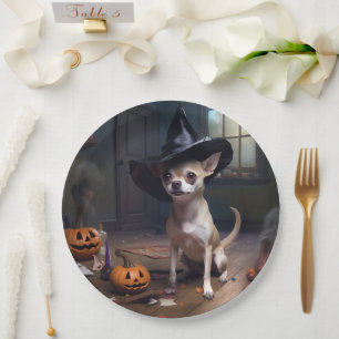 Prato De Papel Chihuahua Pumpkins Halloween Scary