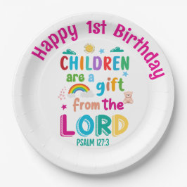 Prato De Papel "Children Are a Gift from the Lord" Custom