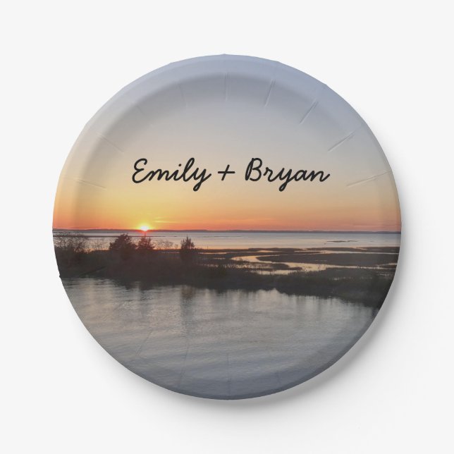 Prato De Papel Chincoteague Sunset I Virginia Landscape (Frente)